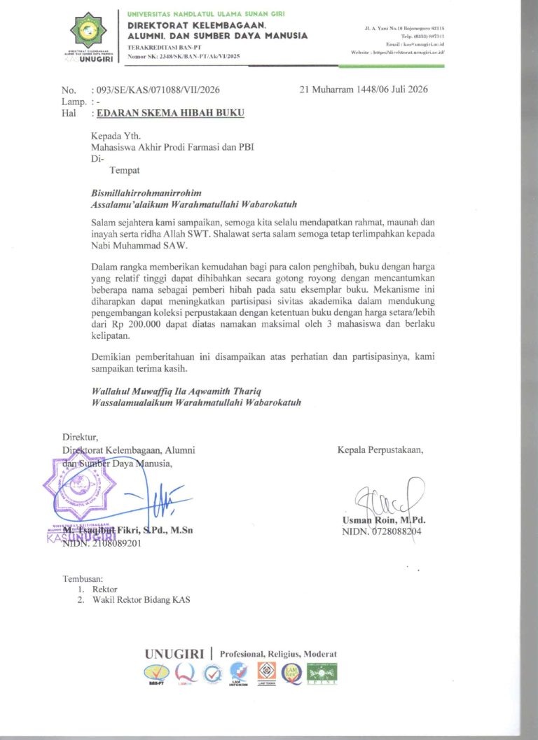 Hibah Buku Bagi Prodi PBI dan Farmasi