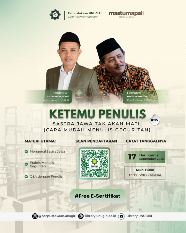 Ketemu Penulis #5: Sastra Jawa Tak Akan Mati (Cara Mudah Menulis Geguritan)